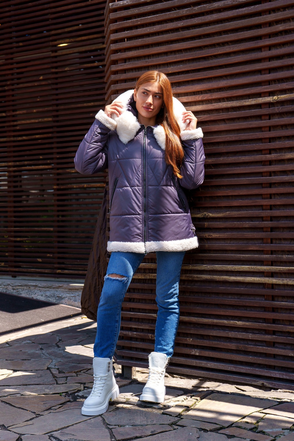 Зимняя куртка Mila Nova К-291 серый — изображение 5