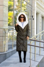 Зимнее пальто Mila Nova ПВ-319 хаки — изображение 6