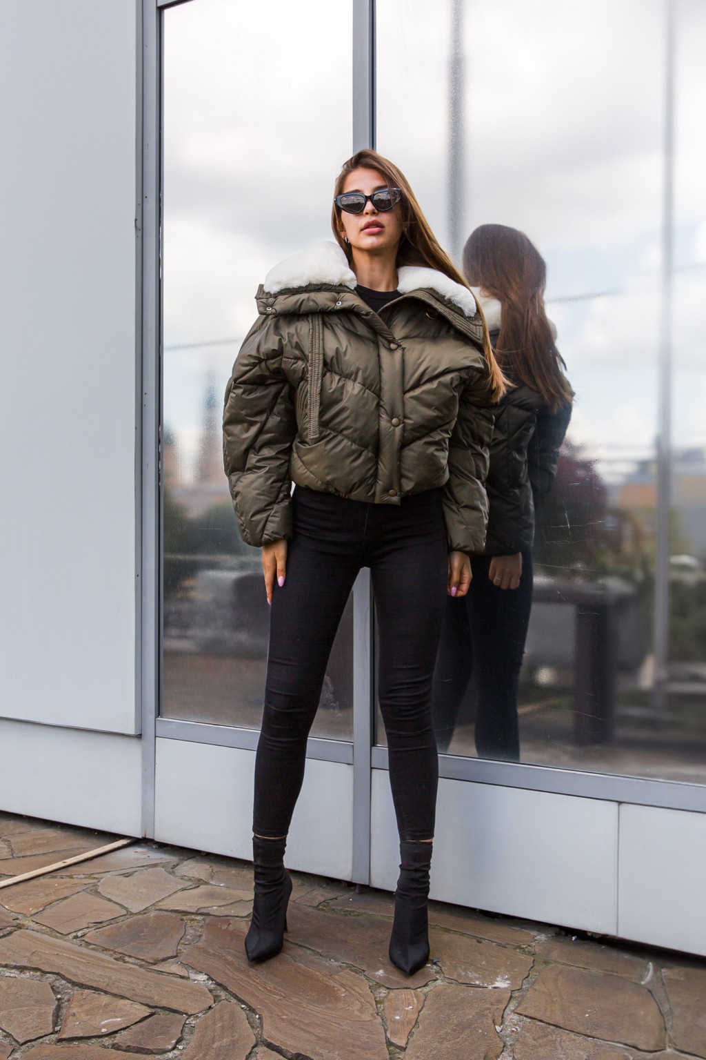 Зимняя куртка Mila Nova К-286 хаки — изображение 4