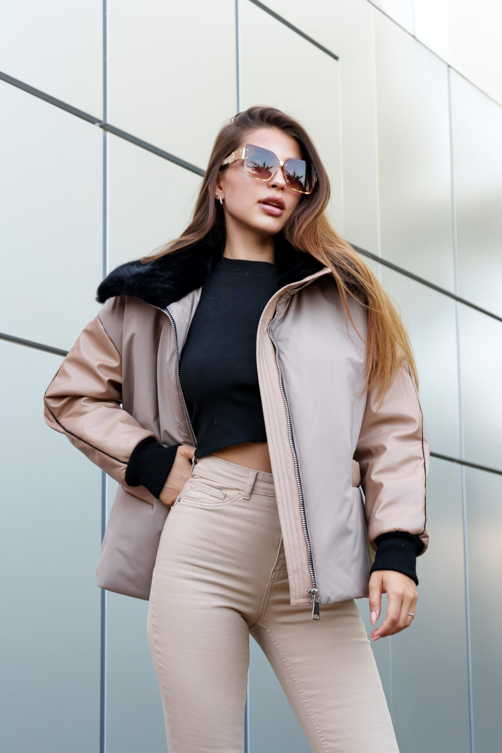 Зимняя куртка Mila Nova К-292 бежевый — изображение 2