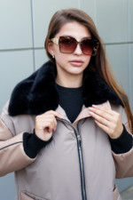 Зимняя куртка Mila Nova К-292 бежевый — изображение 4