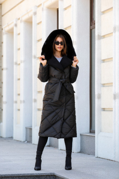 зимнее пальто женское с мехом стильное фото | Дзен