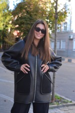 Зимняя дубленка Mila Nova Д-209  черный