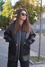 Зимняя дубленка Mila Nova Д-209  черный — изображение 3