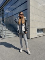 Зимняя дубленка Mila Nova Д-209  черный+белый — изображение 2