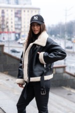 Демисезонная дубленка Mila Nova Д-216  черный — изображение 7