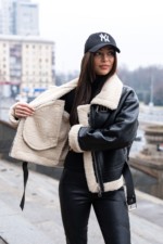 Демисезонная дубленка Mila Nova Д-216  черный — изображение 6