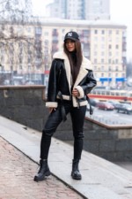 Демисезонная дубленка Mila Nova Д-216  черный — изображение 2