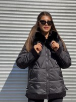 Зимняя куртка Mila Nova К-291 черный+черный — изображение 4