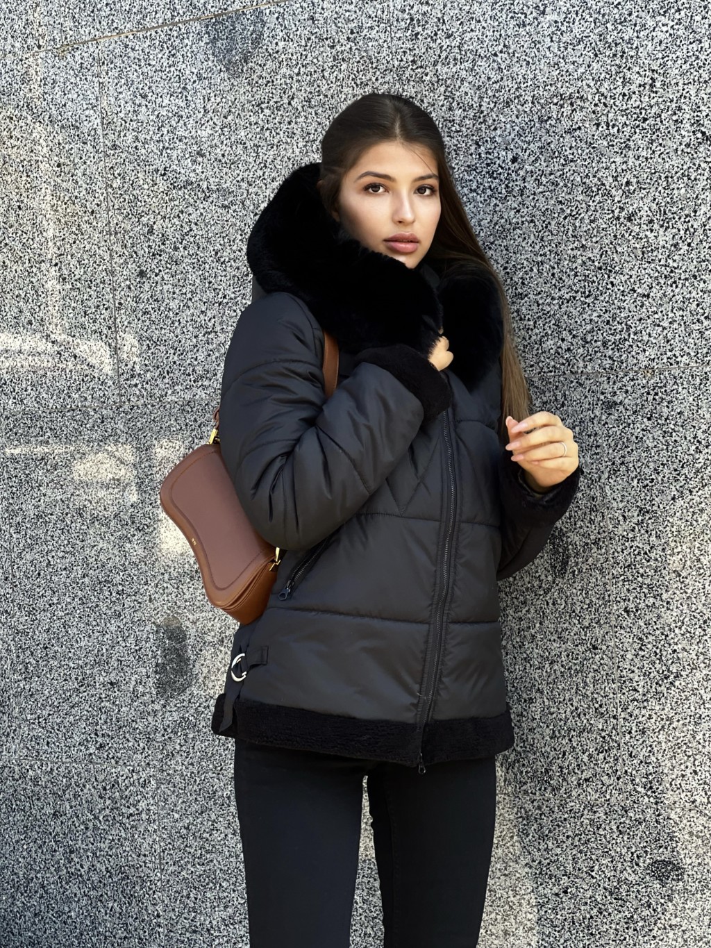 Зимняя куртка Mila Nova К-291 черный+черный — изображение 3