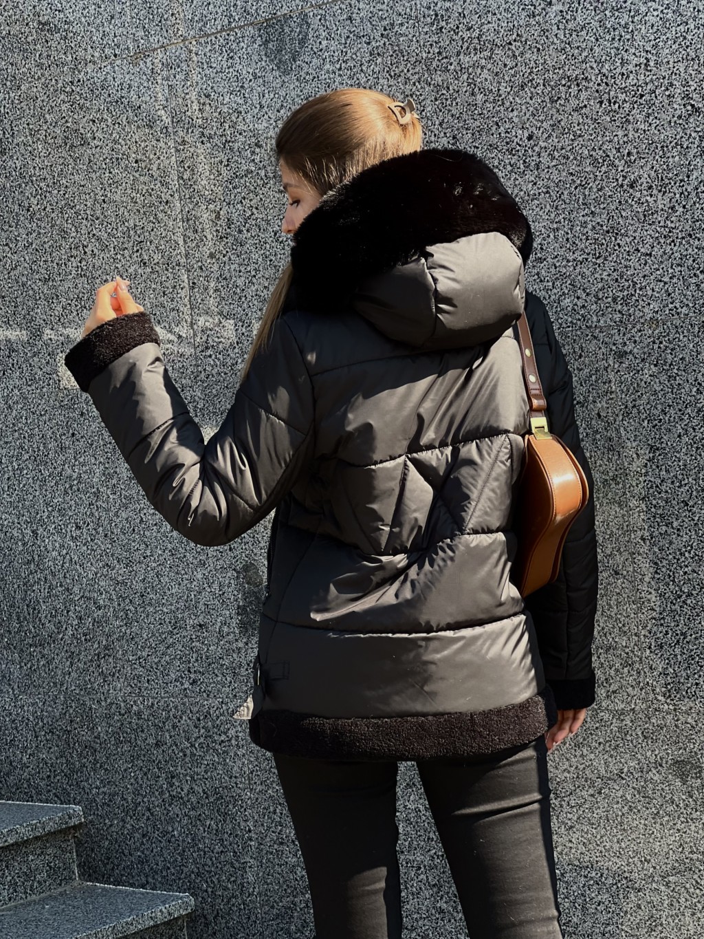 Зимняя куртка Mila Nova К-291 черный+черный — изображение 5