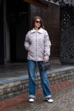 Демисезонная куртка Mila Nova К-309 серый — изображение 3