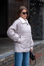 Демисезонная куртка Mila Nova К-309 серый — изображение 7