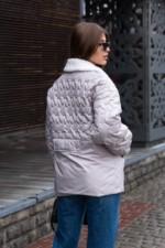 Демисезонная куртка Mila Nova К-309 серый — изображение 6