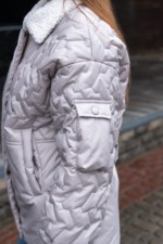 Демисезонная куртка Mila Nova К-309 серый — изображение 4