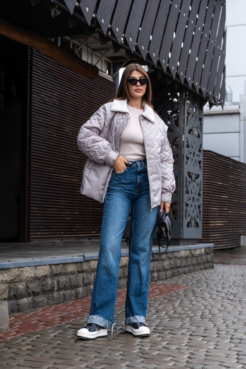 Демисезонная куртка Mila Nova К-309 серый — изображение 2