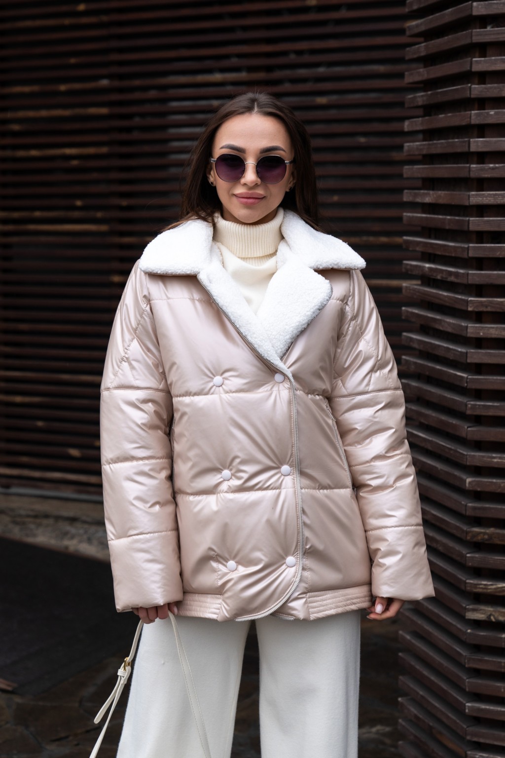 Демисезонная куртка Mila Nova К-311 бежевый — изображение 1