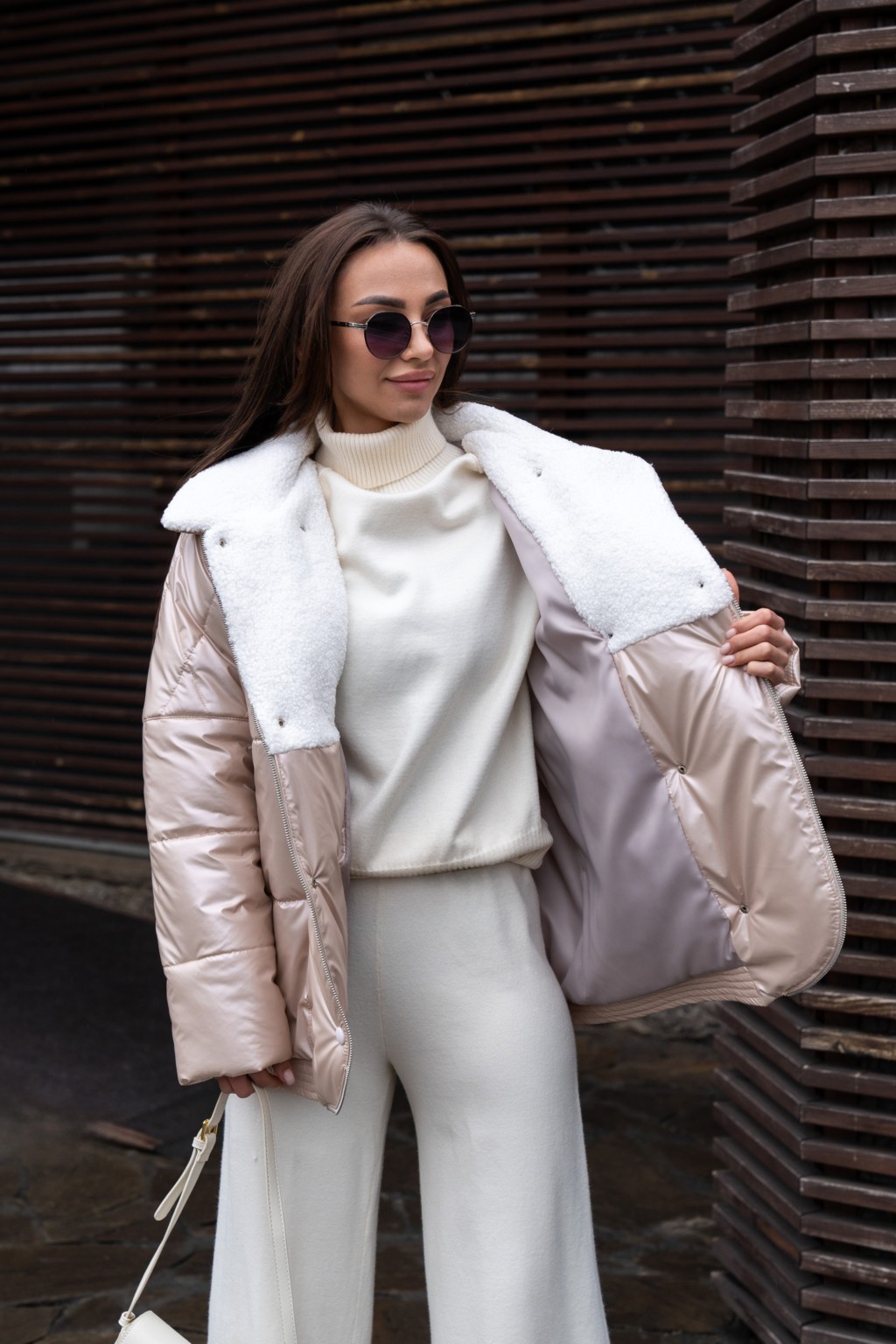 Демисезонная куртка Mila Nova К-311 бежевый — изображение 2