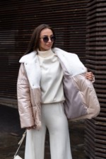 Демисезонная куртка Mila Nova К-311 бежевый — изображение 2