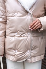 Демисезонная куртка Mila Nova К-311 бежевый — изображение 6