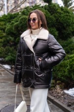 Демисезонная куртка Mila Nova К-311 шоколад — изображение 2