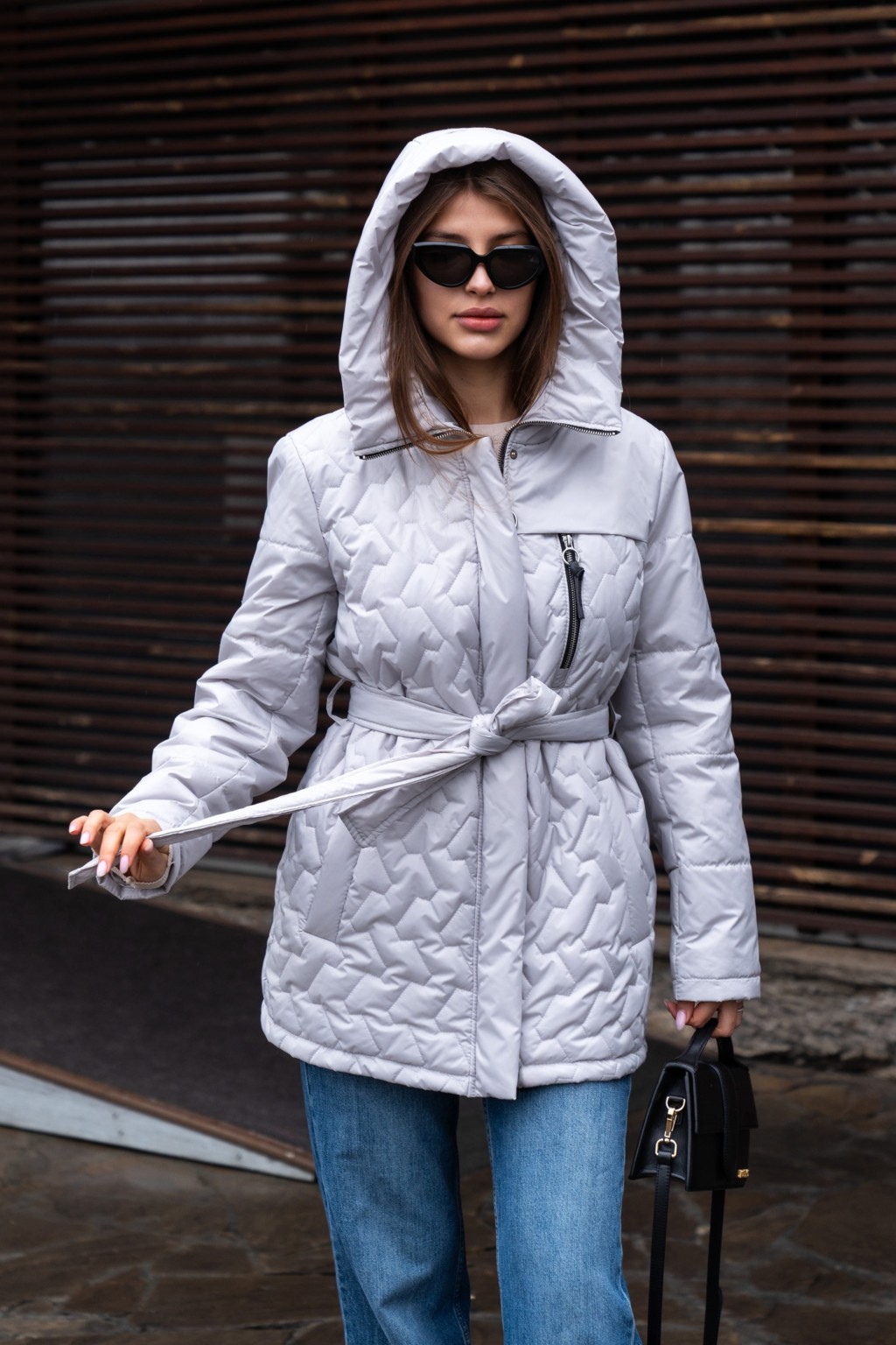 Демисезонная куртка Mila Nova К-320 серый — изображение 7