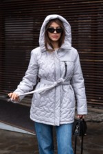 Демисезонная куртка Mila Nova К-320 серый — изображение 7