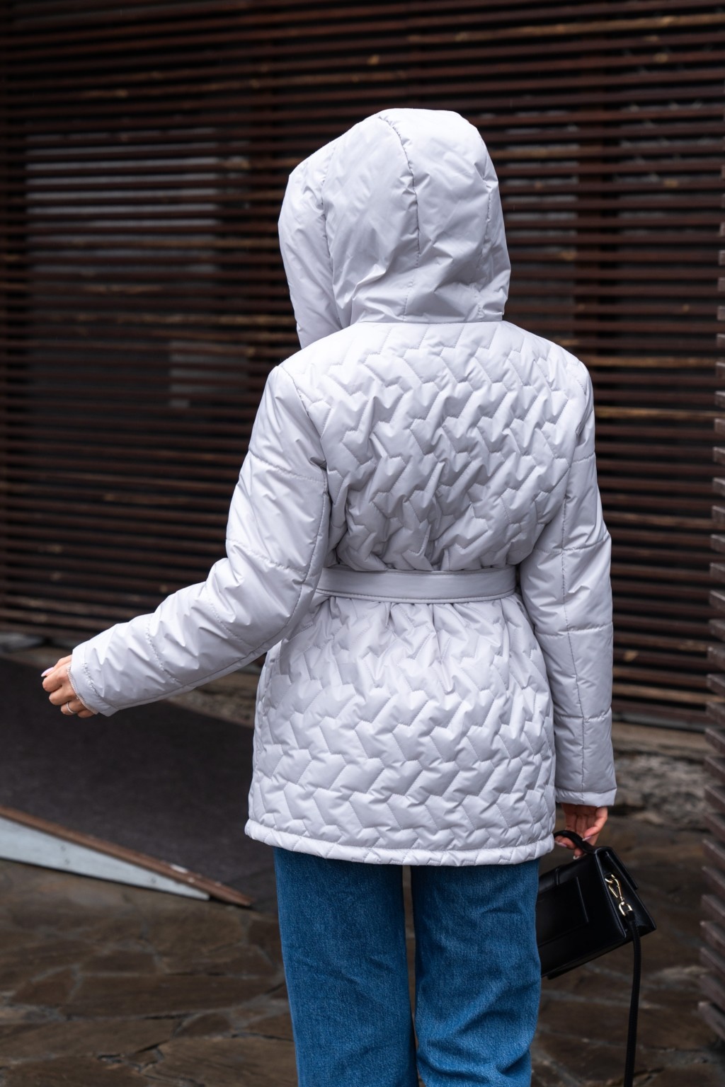 Демисезонная куртка Mila Nova К-320 серый — изображение 5