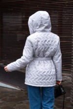 Демисезонная куртка Mila Nova К-320 серый — изображение 5