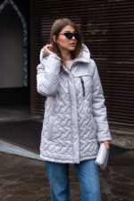 Демисезонная куртка Mila Nova К-320 серый — изображение 3