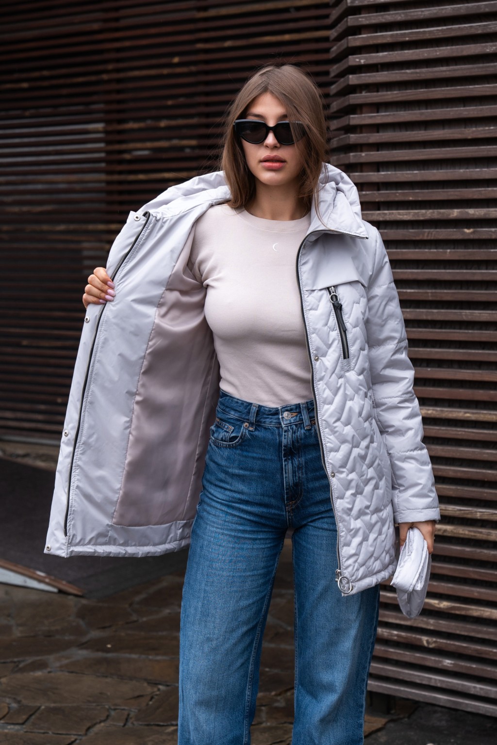 Демисезонная куртка Mila Nova К-320 серый — изображение 4