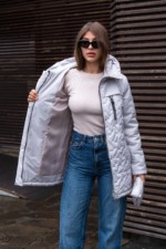 Демисезонная куртка Mila Nova К-320 серый — изображение 4