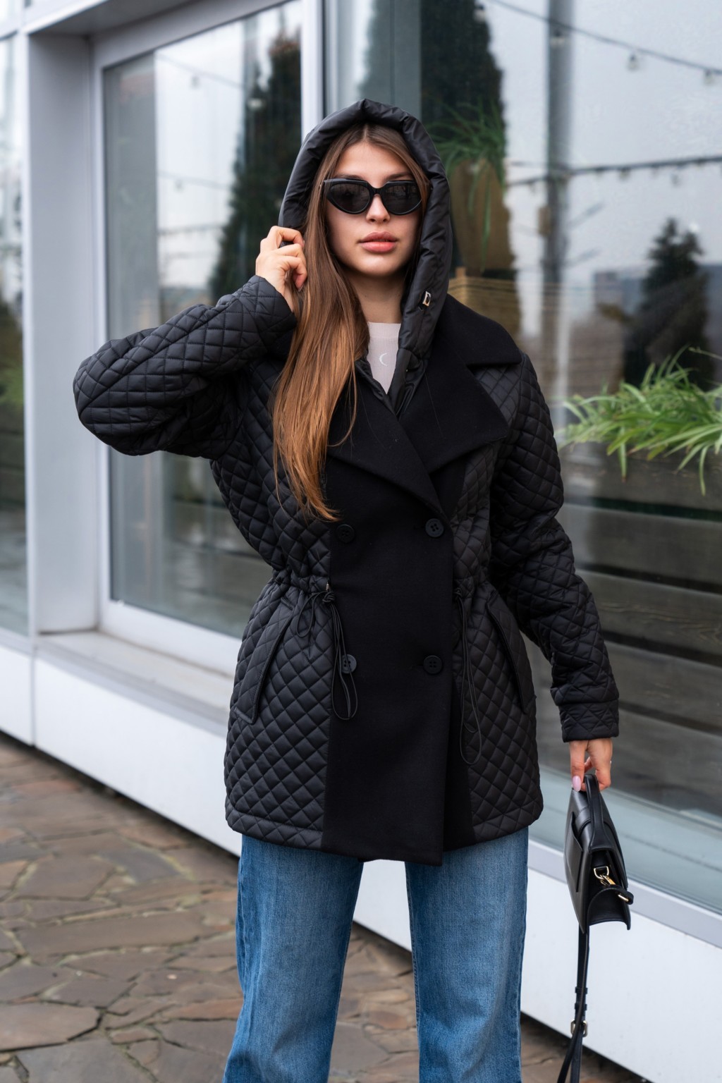 LAV01290 Демисезонная куртка Mila Nova К-316 черный — изображение 1