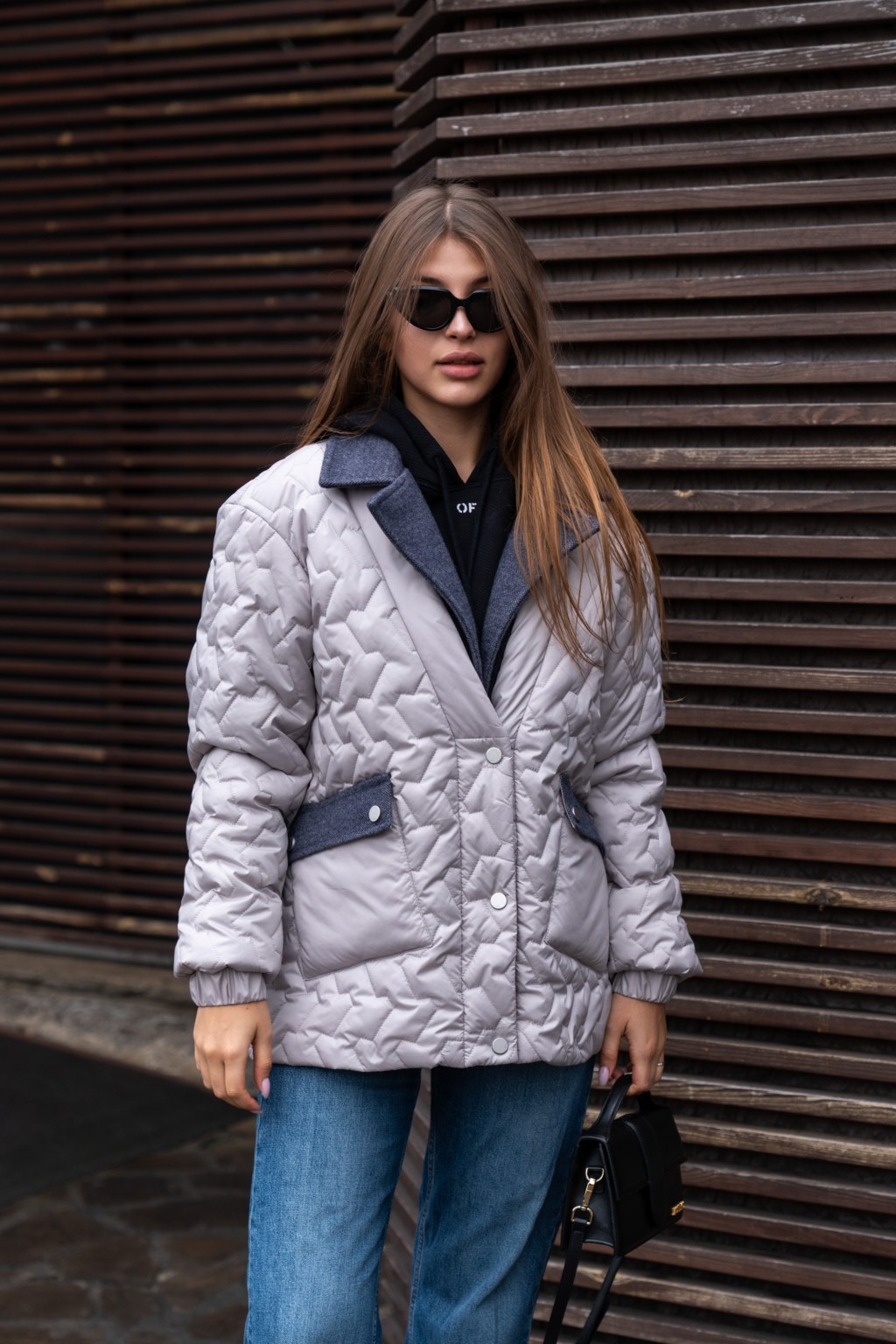 Демисезонная куртка Mila Nova К-317 серый — изображение 1