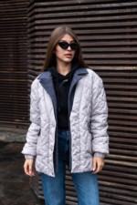 Демисезонная куртка Mila Nova К-317 серый — изображение 7