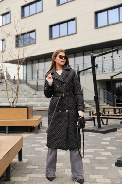 Демисезонный плащ Mila Nova ПВ-339 черный