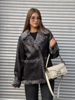 Зимняя дубленка Mila Nova Д-211б черный