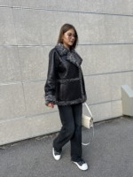 Зимняя дубленка Mila Nova Д-211б черный — изображение 2