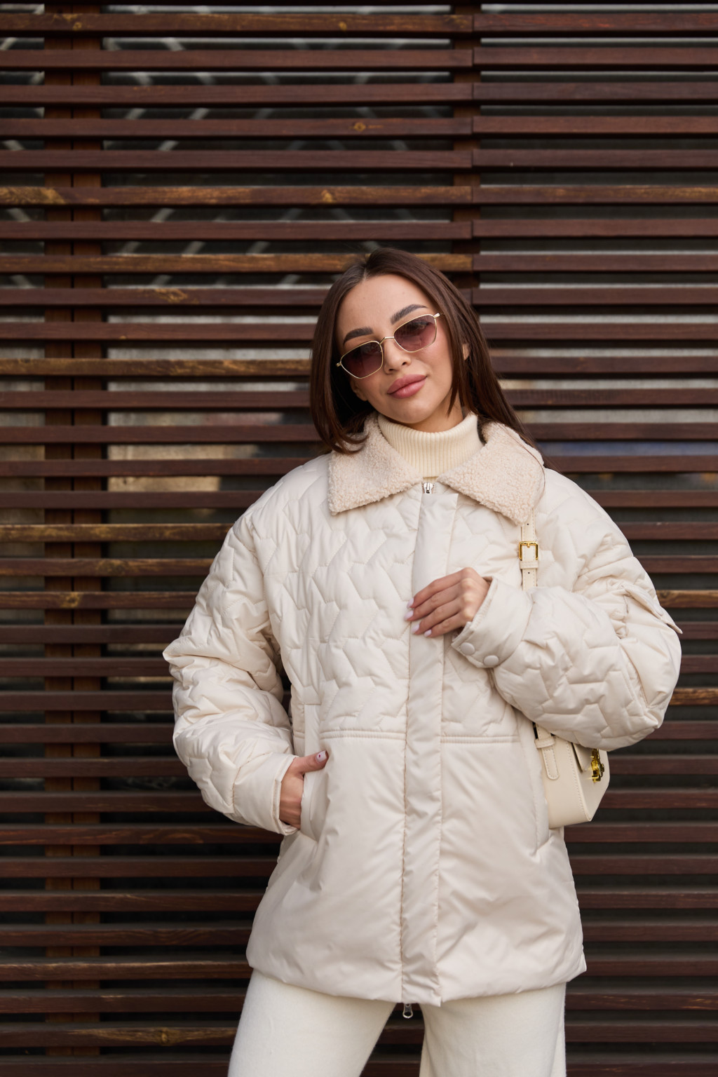 Демисезонная куртка Mila Nova К-309 молоко — изображение 1