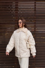 Демисезонная куртка Mila Nova К-309 молоко — изображение 3