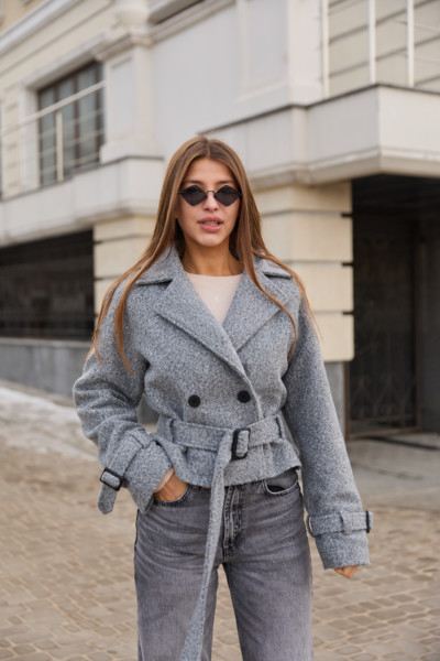 Демисезонное Пальто Mila Nova ПВ-347серый