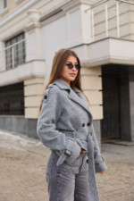 Демисезонное Пальто Mila Nova ПВ-347серый — изображение 3