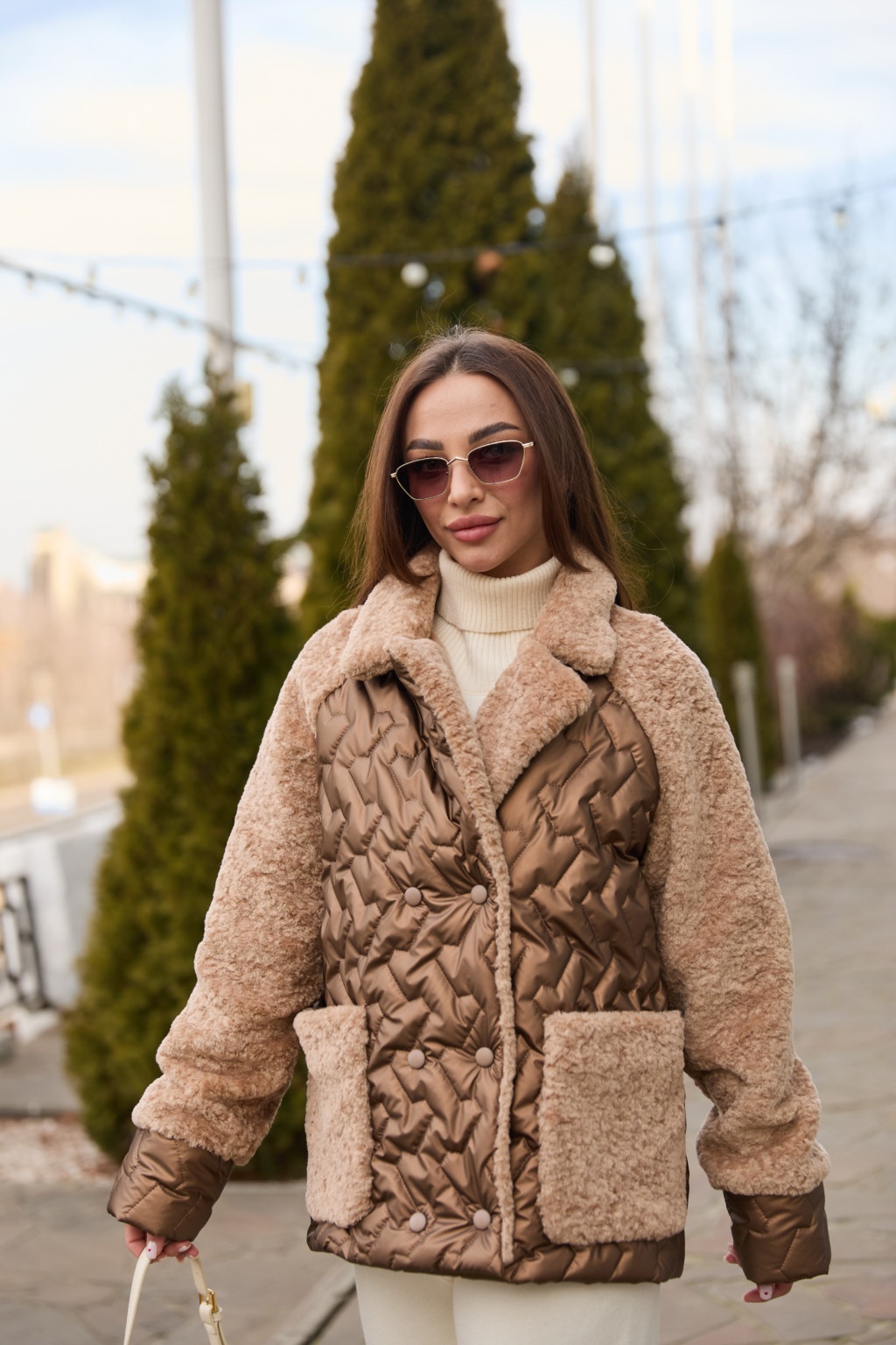 Демисезонная куртка Mila Nova К-308 шоколад — изображение 3