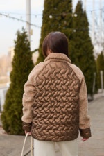 Демисезонная куртка Mila Nova К-308 шоколад — изображение 4