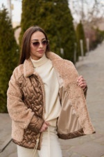 Демисезонная куртка Mila Nova К-308 шоколад — изображение 7