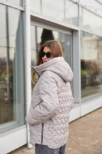 Демисезонная куртка Mila Nova К-318 серый — изображение 4