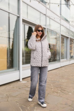 Демисезонная куртка Mila Nova К-318 серый — изображение 7