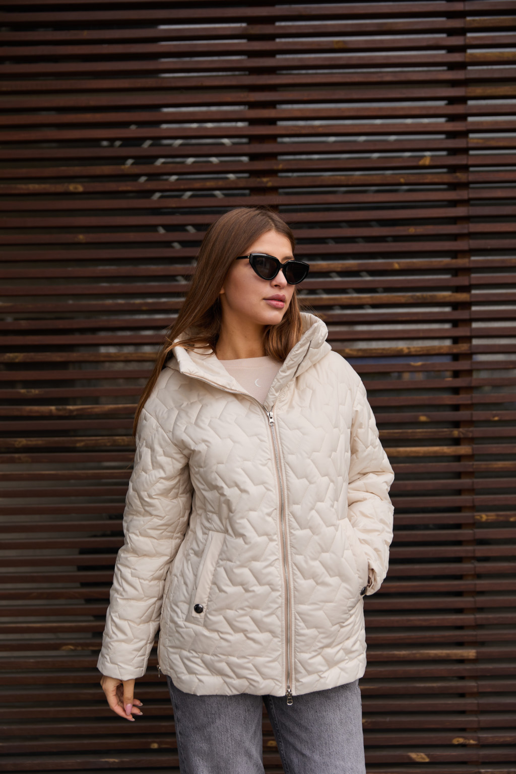 Демисезонная куртка Mila Nova К-318 белый — изображение 4