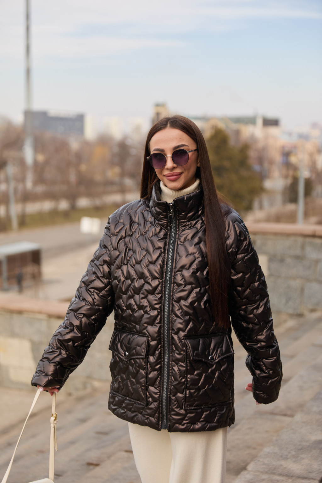 Демисезонная куртка Mila Nova К-325 шоколад — изображение 2