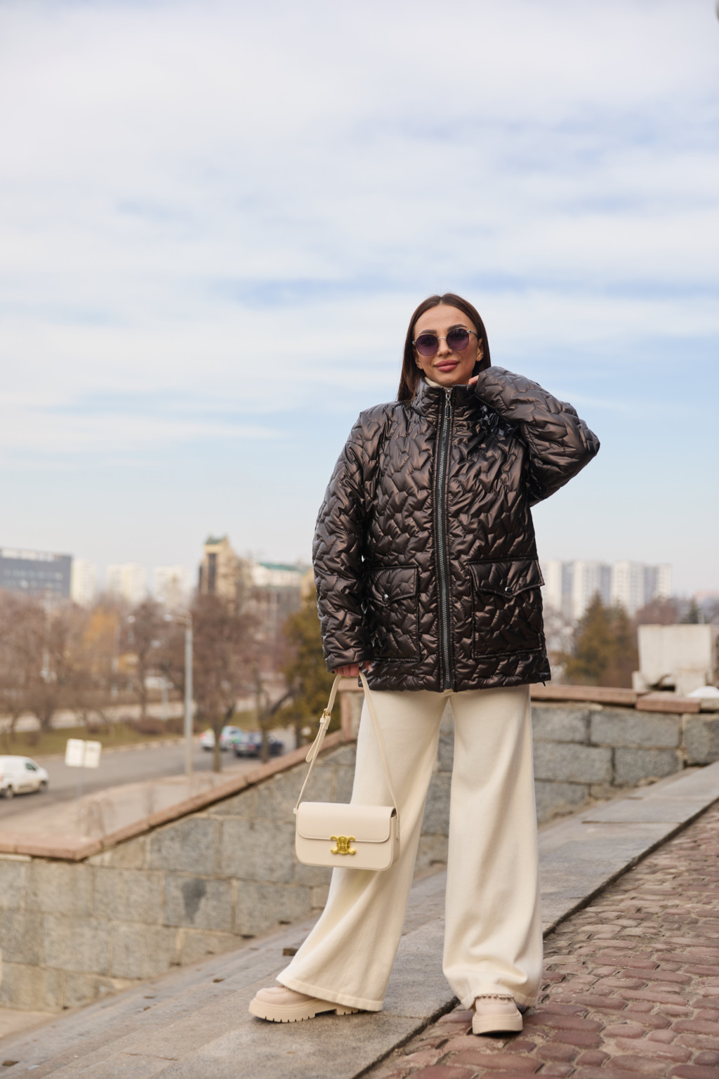 Демисезонная куртка Mila Nova К-325 шоколад — изображение 5